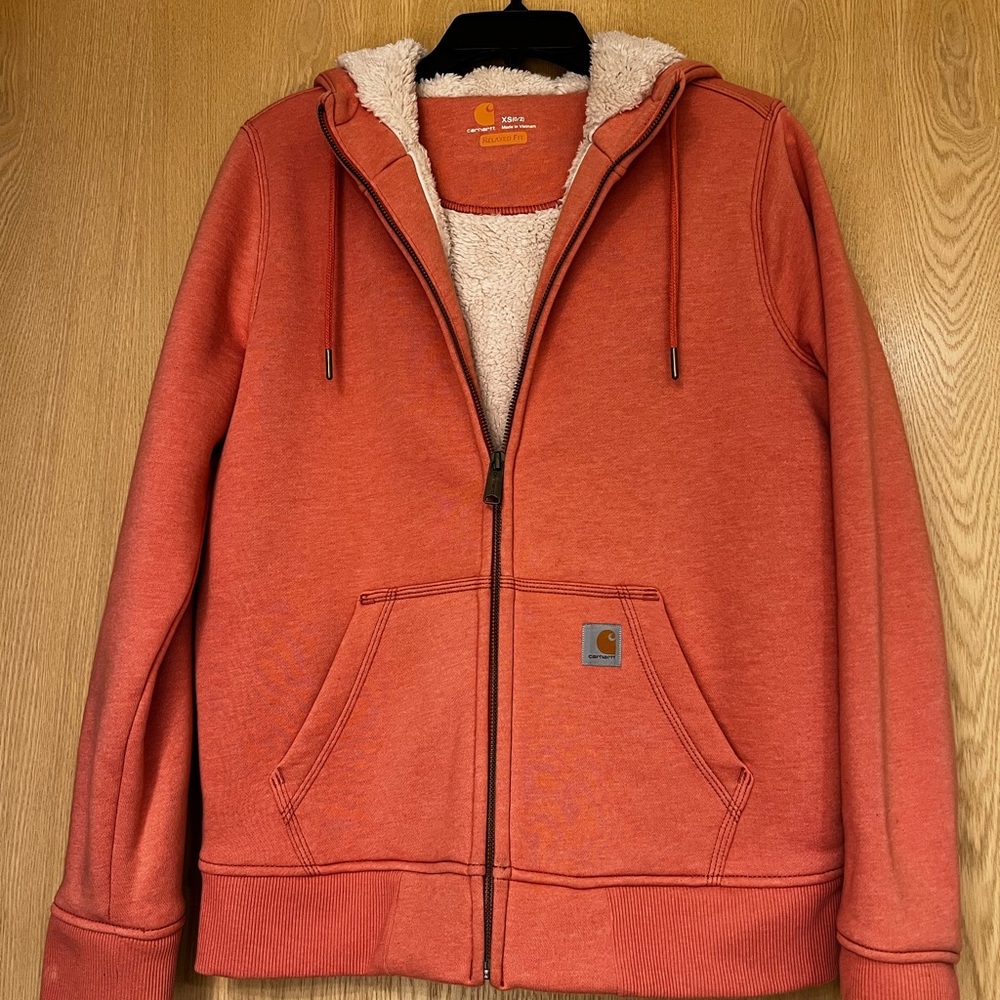 Carhartt Zip-Up Hoodie with Sherpa Lining
